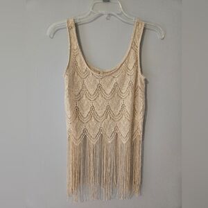 Paper crane fringe top